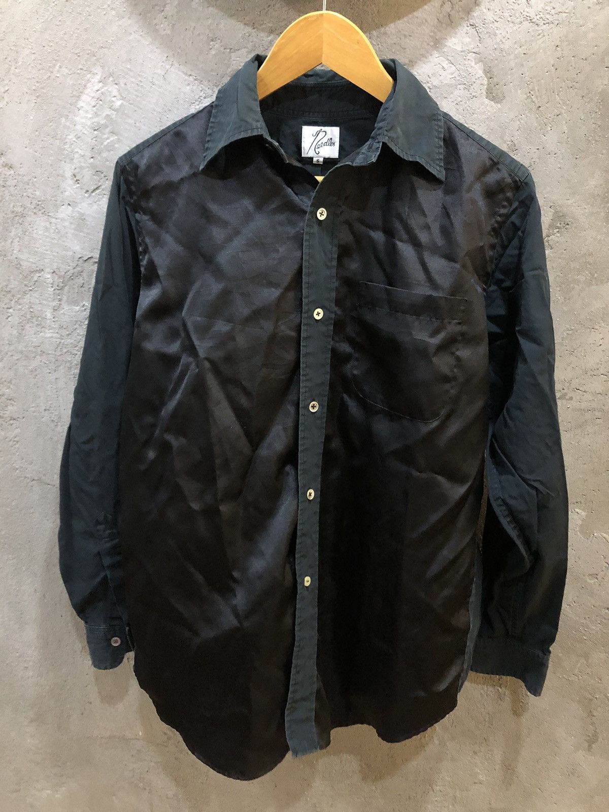Needles Needles Rebuild Black Half Satin Button Up Shirt Size US S / EU 44-46 / 1 - 18 Thumbnail