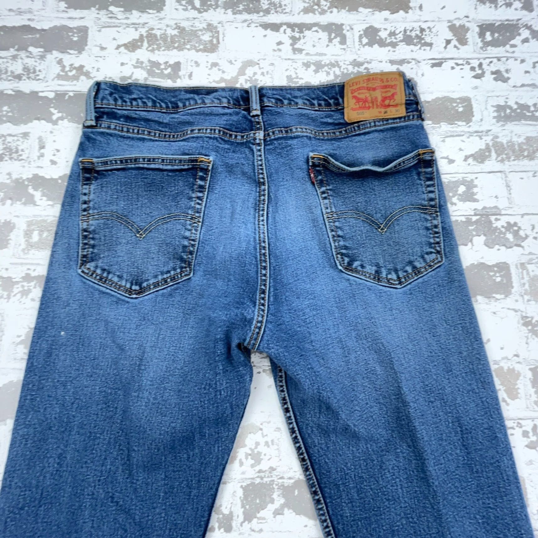 Levi's Levi's 505 Jeans Men 36x32 Straight Regular Fit Medium Wash Blue Denim Pants N/A Size US 36 / EU 52 - 3 Thumbnail