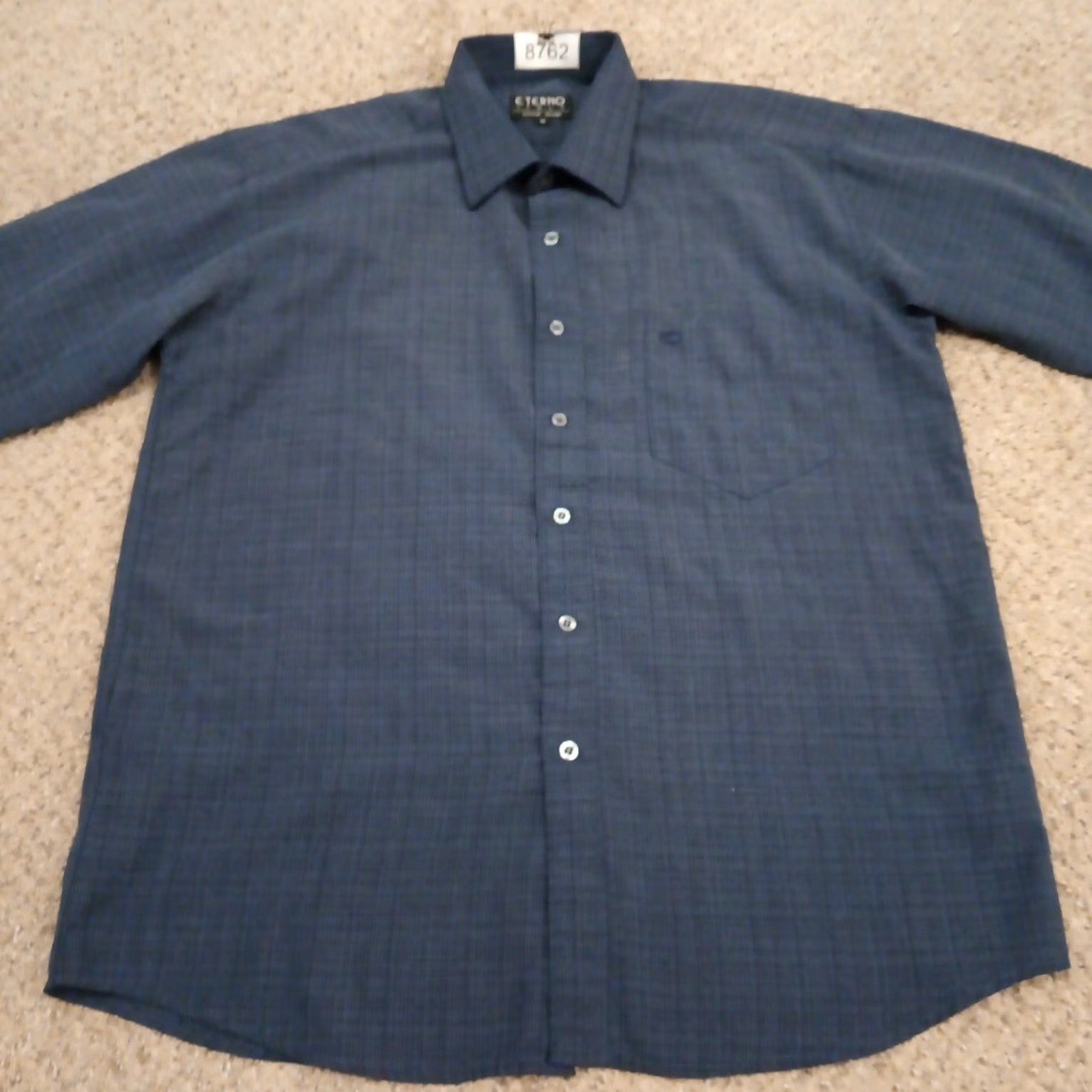 Vintage Eterno Shirt Mens Size 16 Blue Plaid Long Sleeve Button Up Cotton Blend Size US L / EU 52-54 / 3 - 5 Thumbnail