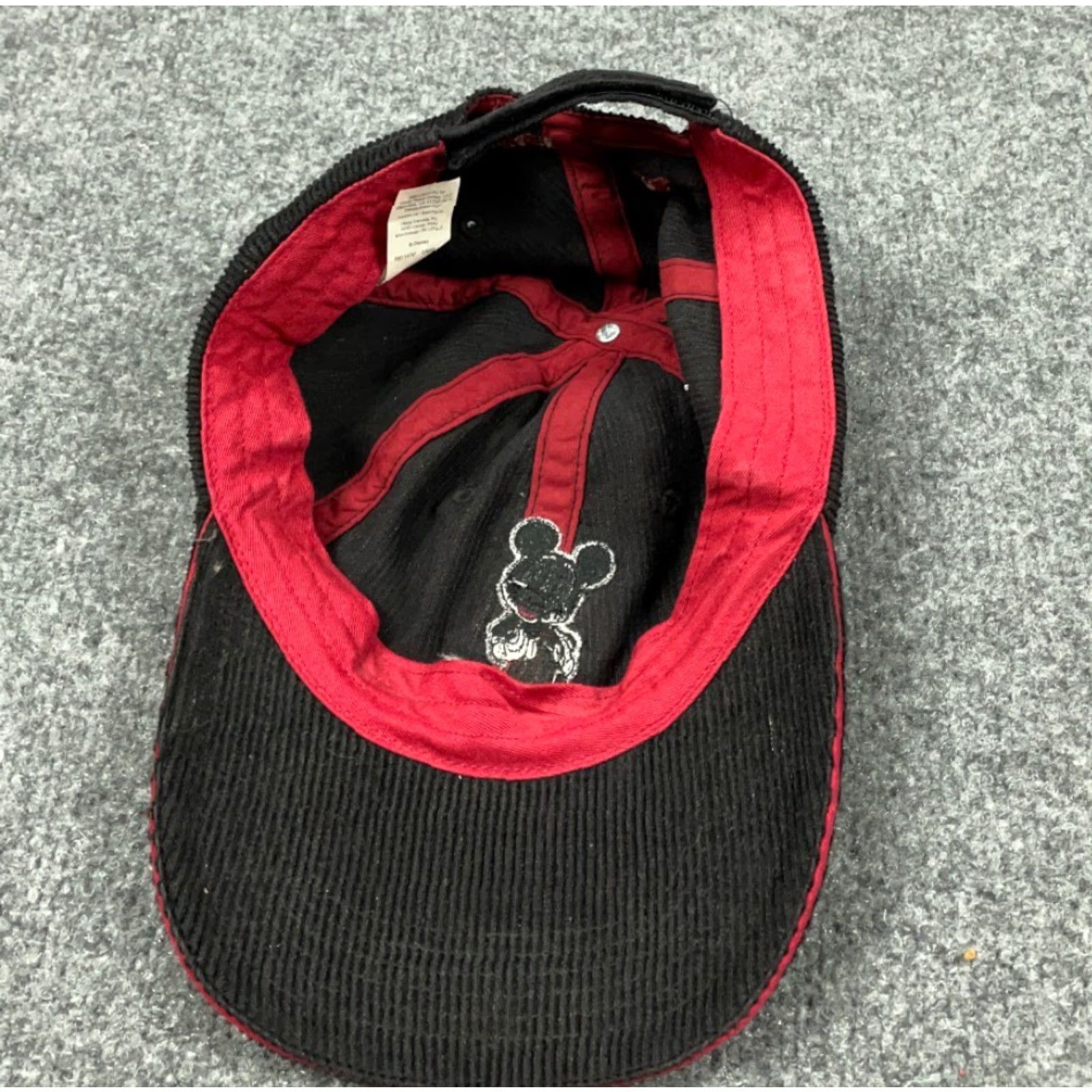 Disney Disney Mickey Mouse Corduroy Dad Hat Adult One Size Black Embroidered Retro Size ONE SIZE - 7 Thumbnail