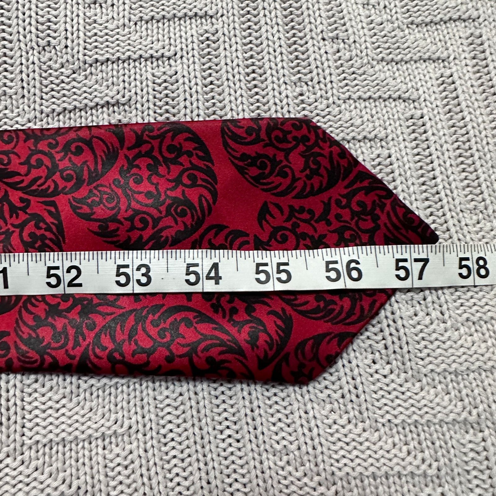 Vintage Vintage Viking red and black paisley men's tie Size ONE SIZE - 4 Thumbnail