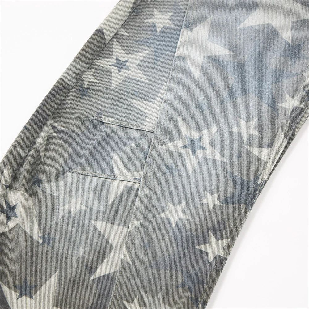 Vintage Men's trendy loose wide-leg star camouflage scimitar jeans Size US 32 / EU 48 - 5 Thumbnail
