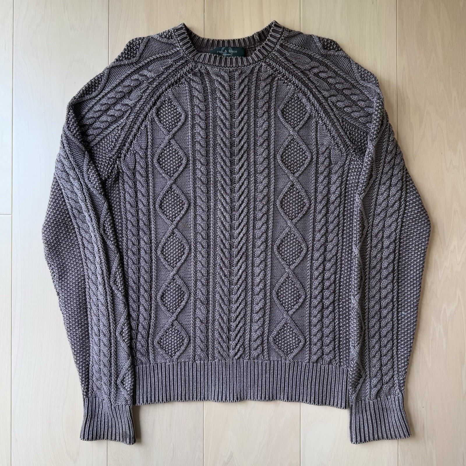 Rag & Bone Rag & Bone Dexter Aran Cable Knit Sweater Small Mauve Size S / US 4 / IT 40 - 2 Thumbnail