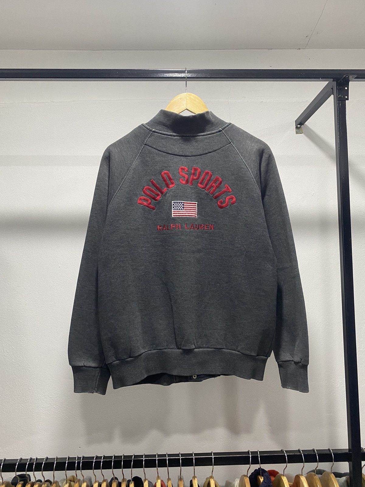 Polo Ralph Lauren × Vintage Sick☠️ Polo Sports Ralph Lauren Embroidery Varsity Jacket 90s Size US M / EU 48-50 / 2 - 3 Thumbnail