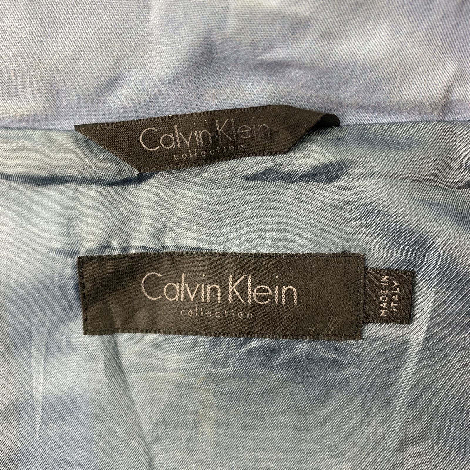 Calvin Klein Size 38 Light Blue Stitched Cotton / Acrylic Zip Up Jacket Size US M / EU 48-50 / 2 - 5 Thumbnail
