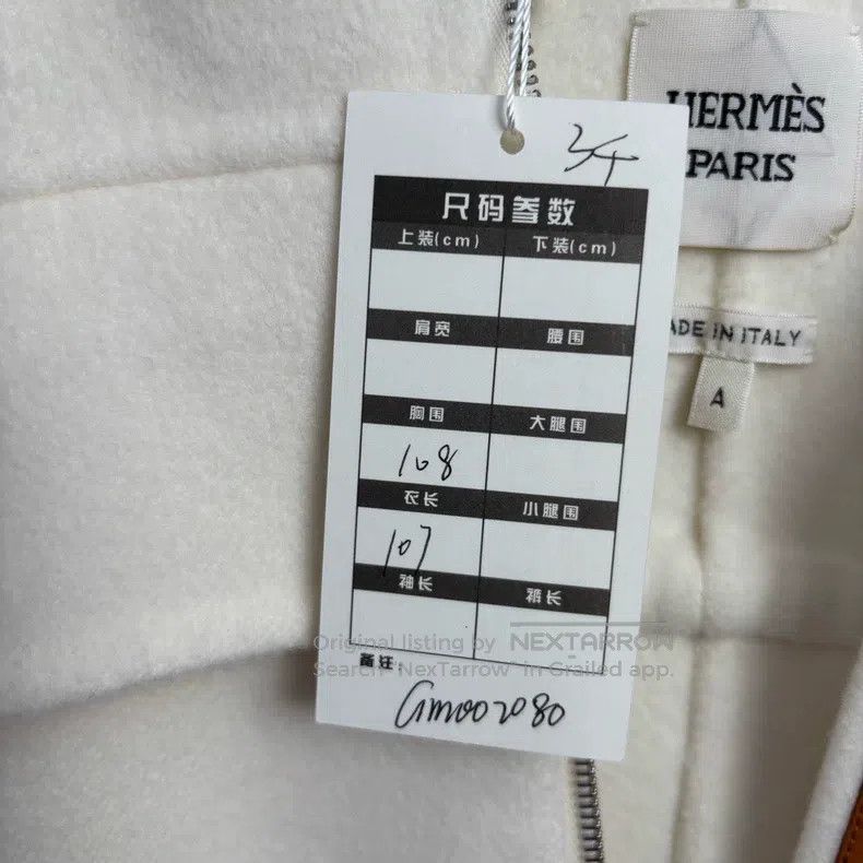 Hermes Hermes Pure White Fringe Cashmere Overcoat Size XXS / US 00 / IT 34 - 3 Thumbnail