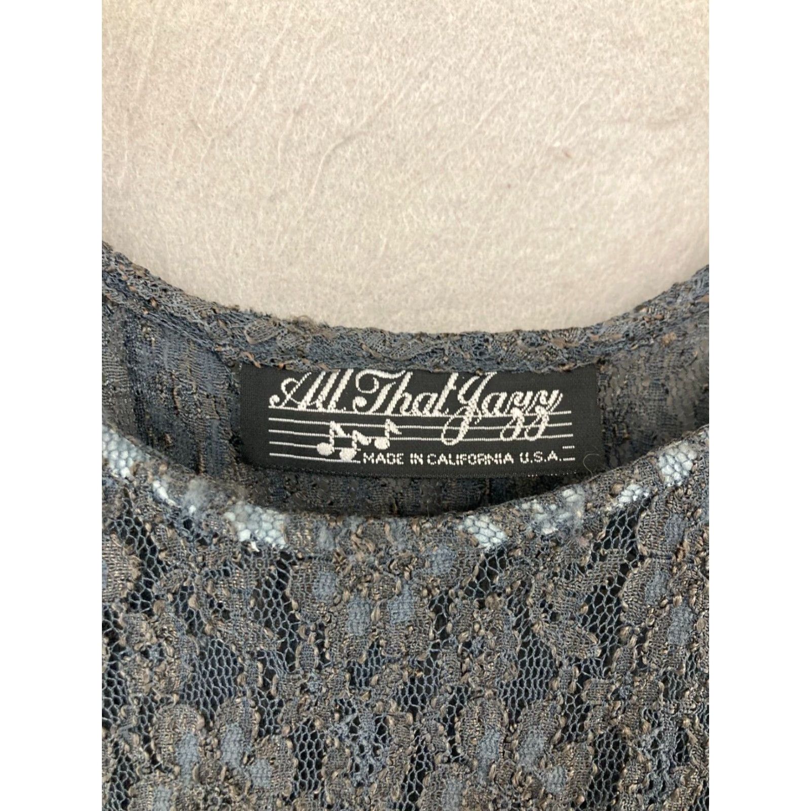 Vintage VINTAGE All That Jazz Maxi Dress 11/12 Gray Lace USA Made Cap Sleeve Casual Womens Size L / US 10 / IT 46 - 6 Thumbnail