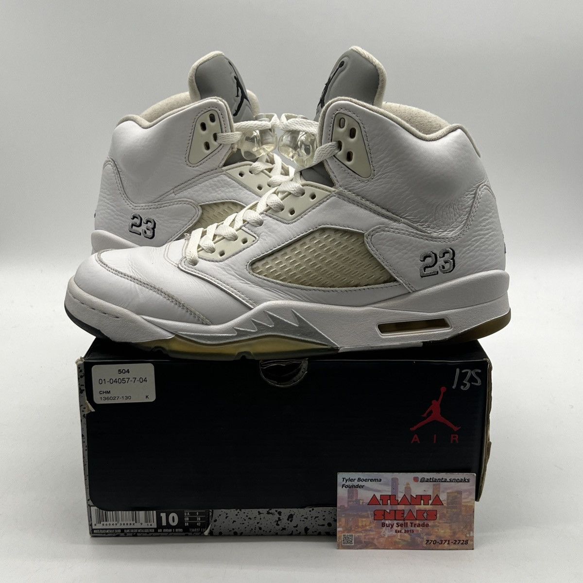 Jordan Brand Air Jordan 5 metallic white Size US 10 / EU 43 - 1 Thumbnail