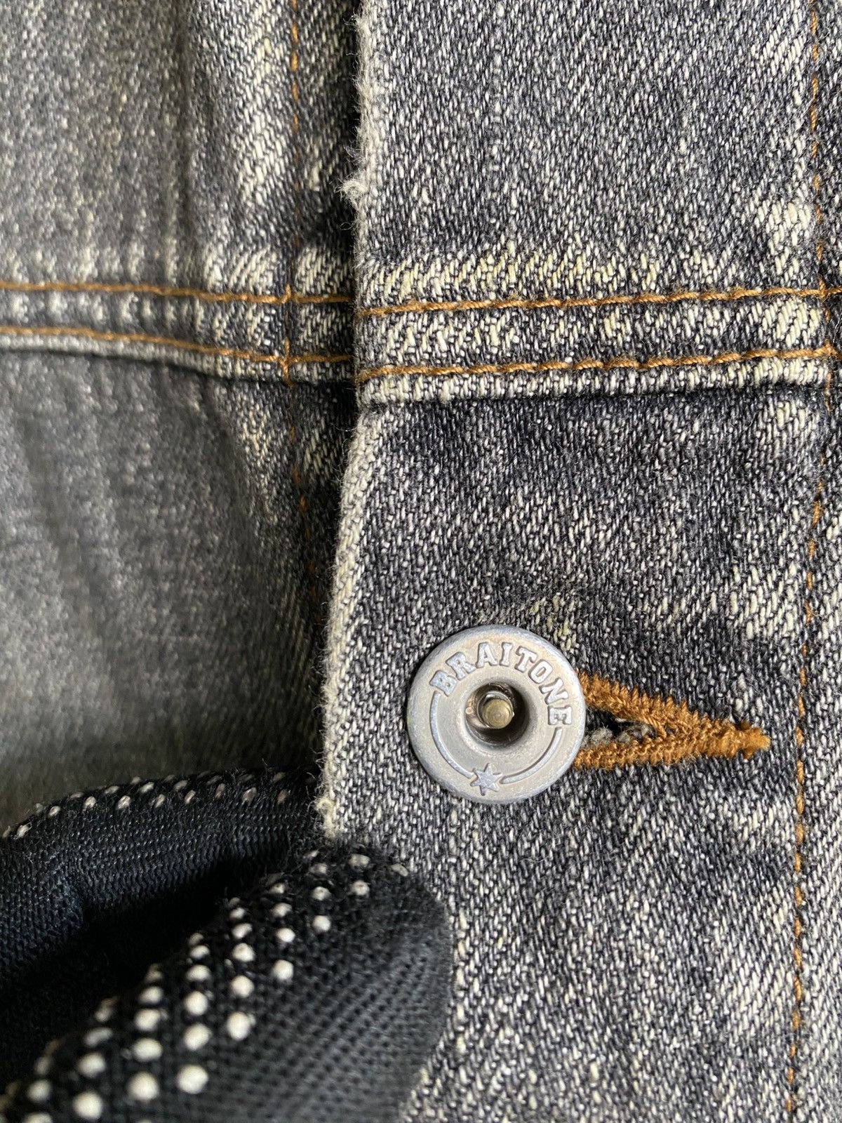 Japanese Brand Braitone Washed Denim Jacket Vintage Japanese Style Grey Size US L / EU 52-54 / 3 - 7 Thumbnail