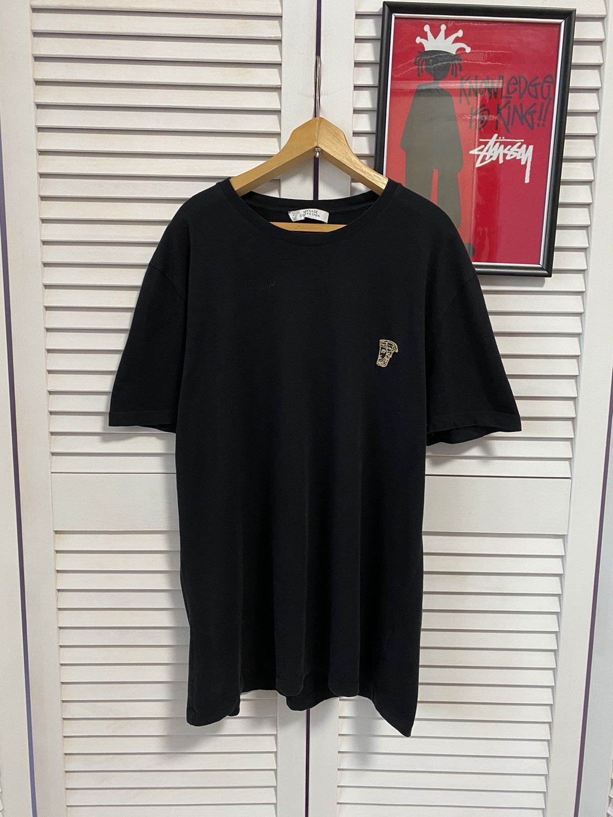 Versace × Vintage T-Shirt Tee Black Versace Mini Logo Medusa Minimal Size US M / EU 48-50 / 2 - 1 Thumbnail