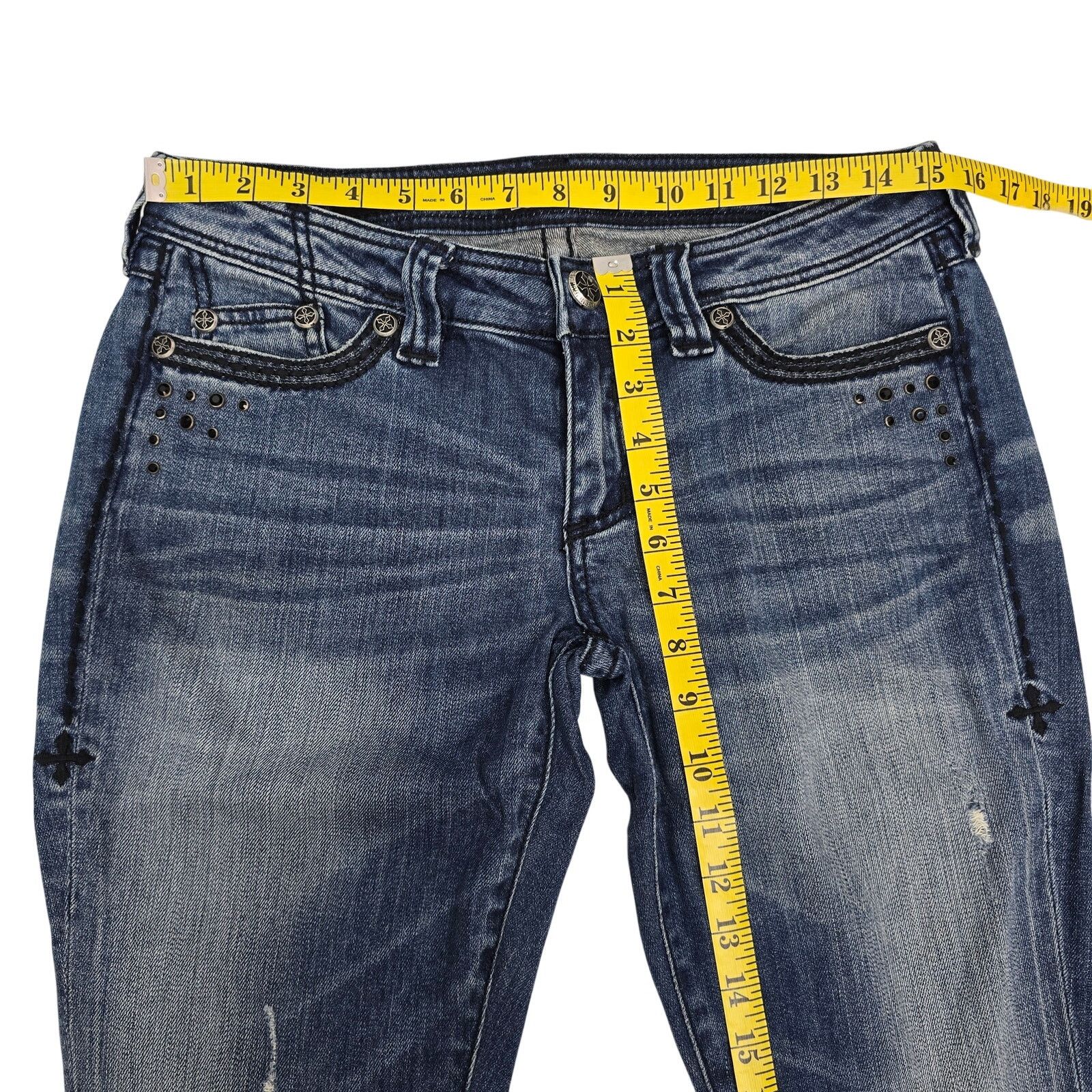 Affliction Affliction ZIGGY Embellished Jeans Size 29 Flare Low Rise Size 29" - 13 Thumbnail