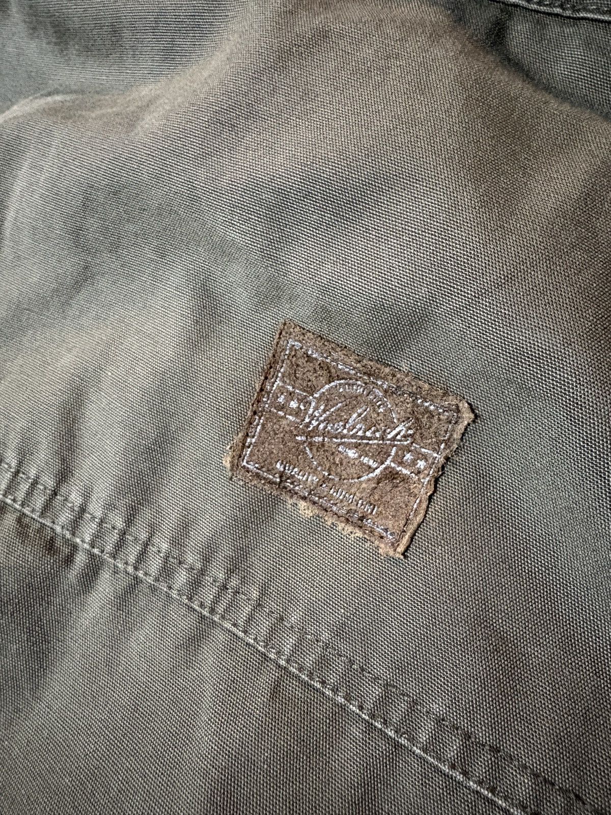 Woolrich Woolen Mills VTG 90s Woolrich Work Detroit Style Jacket Faded Olive Green Size US L / EU 52-54 / 3 - 6 Thumbnail