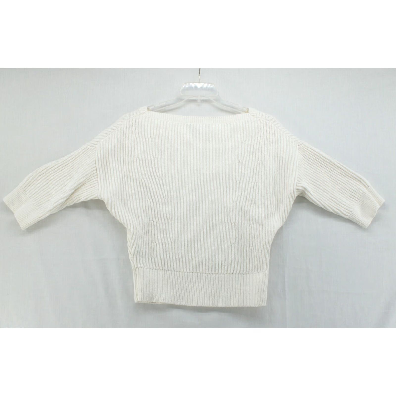 Banana Republic VINTAGE Banana Republic Snow Day Sweater Womens M White Ribbed Chunky Drop Shoulder Size M / US 6-8 / IT 42-44 - 4 Thumbnail