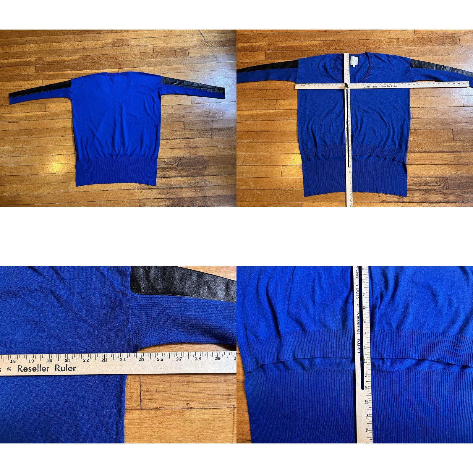 Mason's Mason Leather Sleeve Sweater Women’s Small Blue Oversized Size S / US 4 / IT 40 - 8 Thumbnail