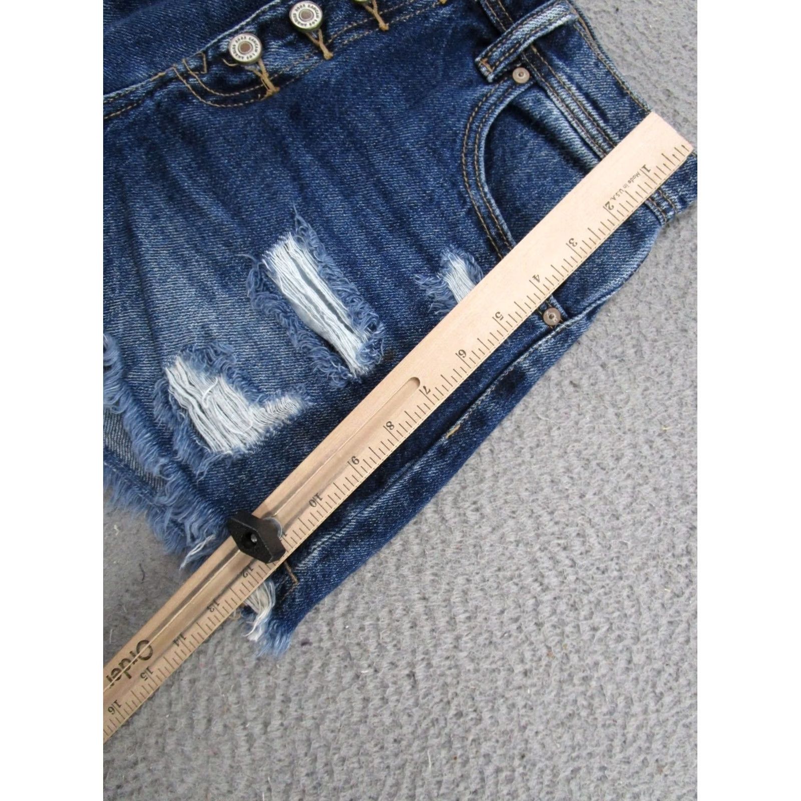 Vintage KanCan Maurices Womens Shorts Denim Button Fly Cut-Off 27 Blue 5-Pocket Regular Classic Casual Womens Size 27" / US 4 / IT 40 - 5 Thumbnail
