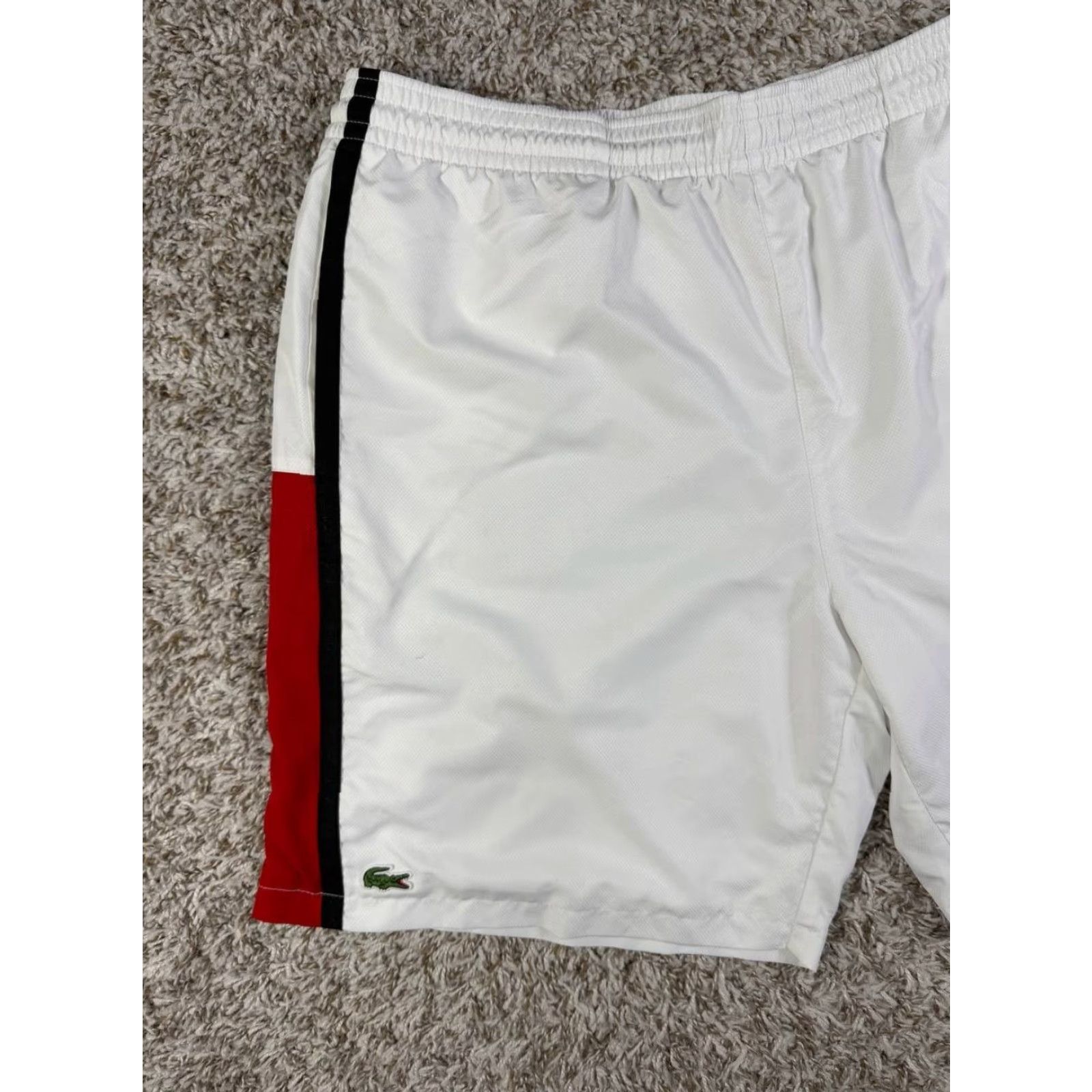 Lacoste Lacoste Sport Shorts Mens 3XL White Lined Athletic Tennis Shorts Size US 39 - 3 Thumbnail
