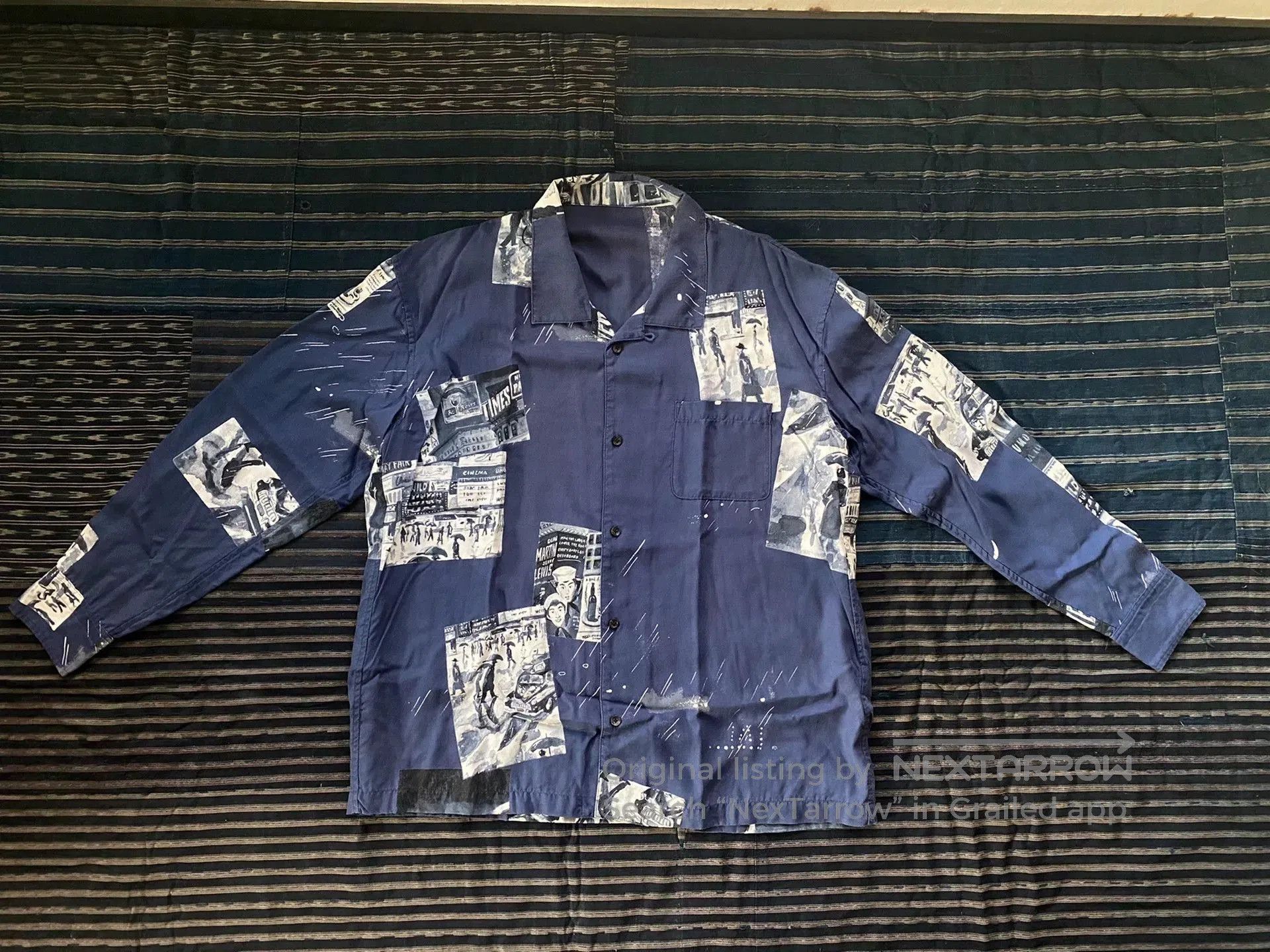 Porter Classic Aloha Long Shirt Blue.