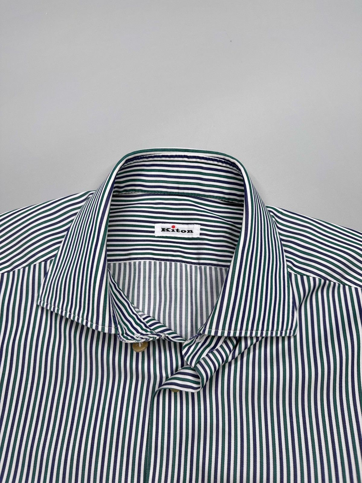 Kiton Kiton Striped Button Up Shirt Size US L / EU 52-54 / 3 - 5 Thumbnail