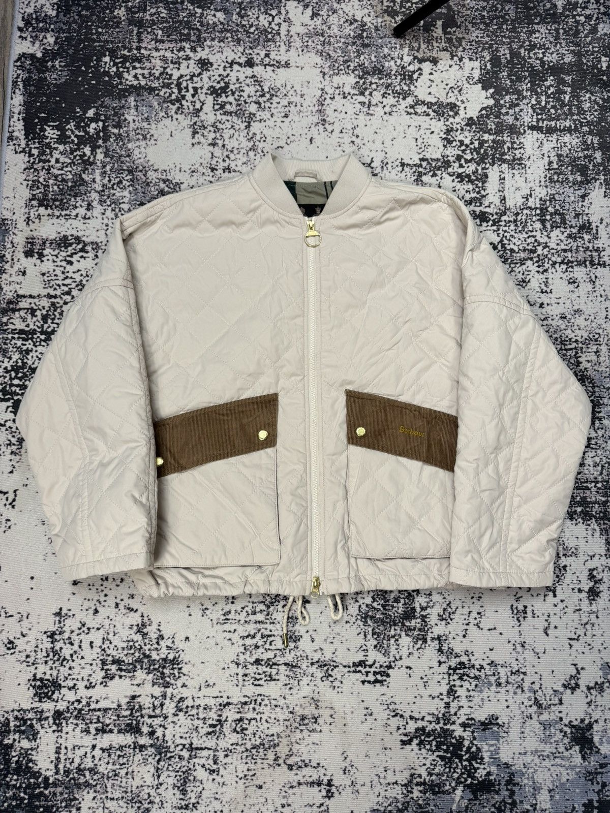 Barbour × Japanese Brand × Vintage Barbour Jacket Bomber with pattern Beige 36 S womens Size US S / EU 44-46 / 1 - 2 Thumbnail