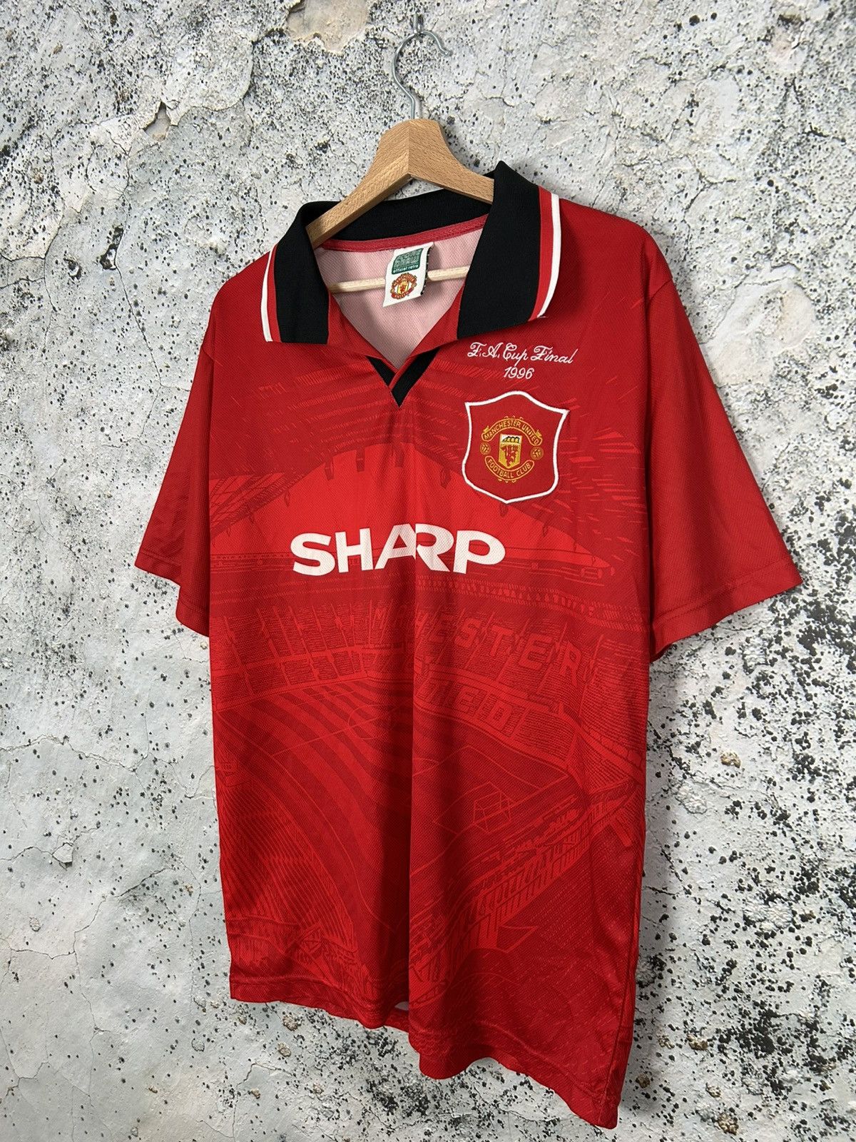 Vintage Manchester United Soccer Draw Retro Jersey Football Sport Size US L / EU 52-54 / 3 - 2 Thumbnail