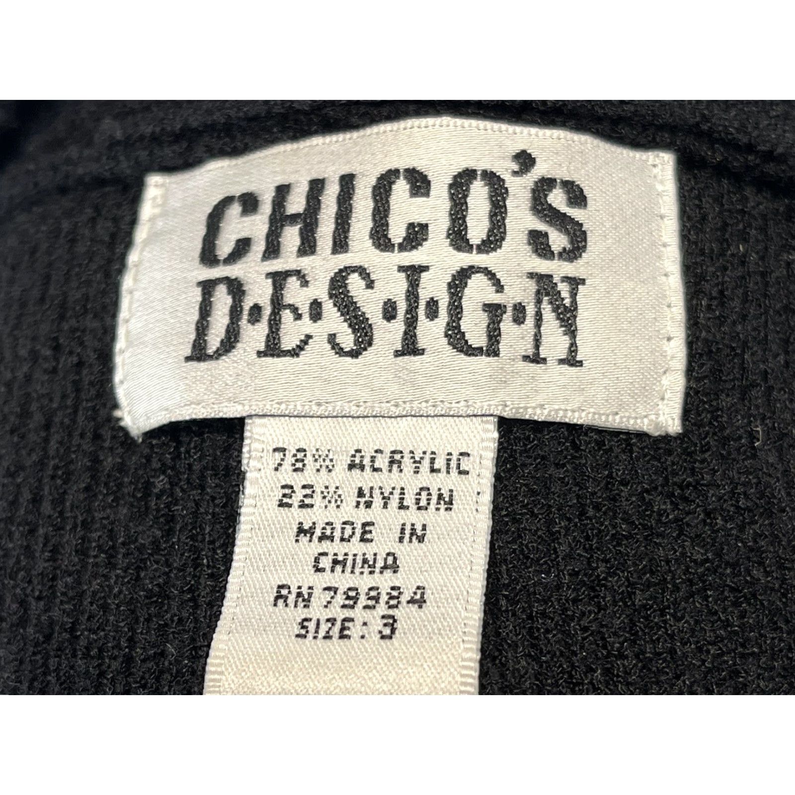 Vintage VINTAGE Chico's Cardigan Sweater XL Women Open Front Black 90s Minimalist Capsule Knit Cardigan Size XL / US 12-14 / IT 48-50 - 6 Thumbnail