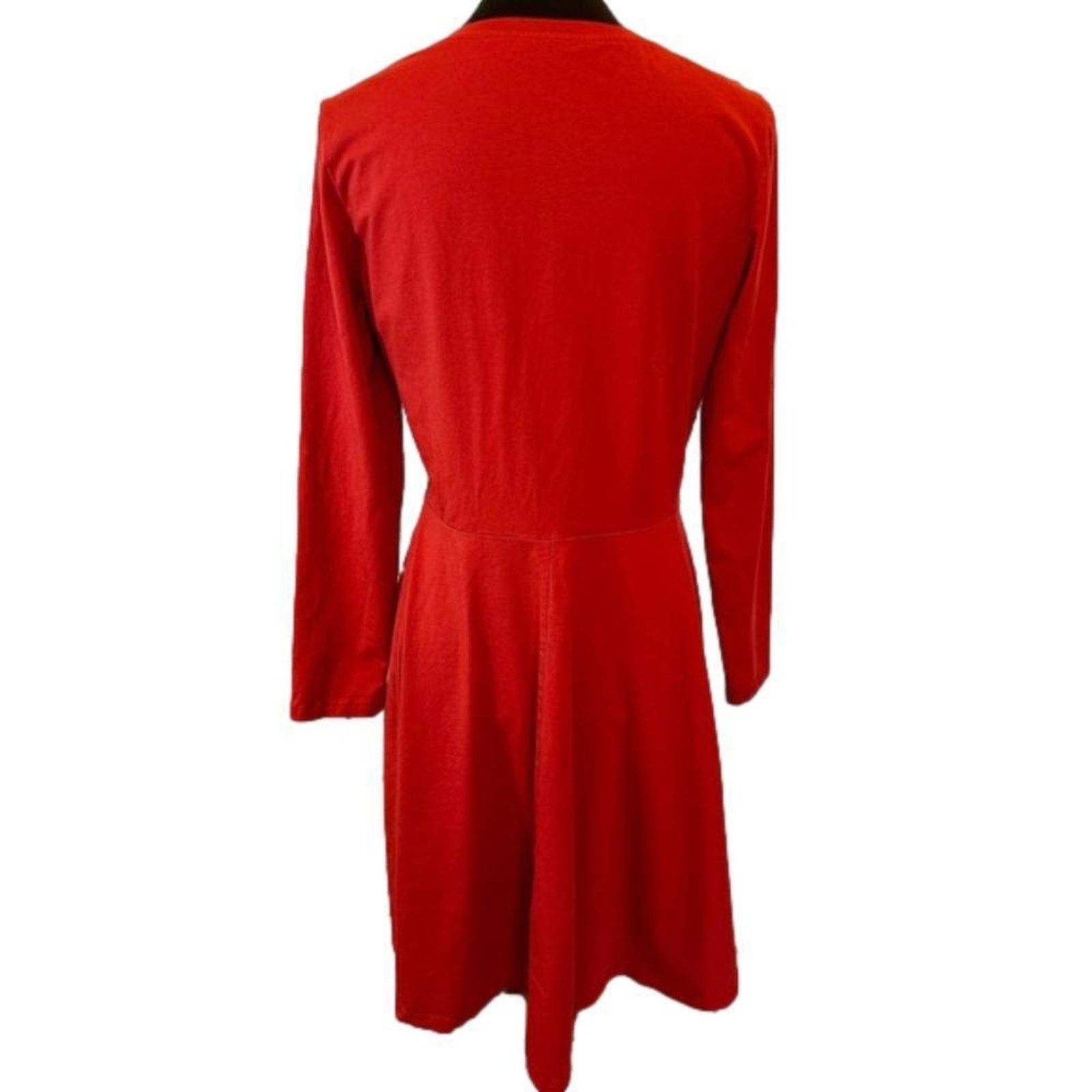 Designer Elegant Red Long Sleeve Dress by Vettor Size XL / US 12-14 / IT 48-50 - 5 Thumbnail