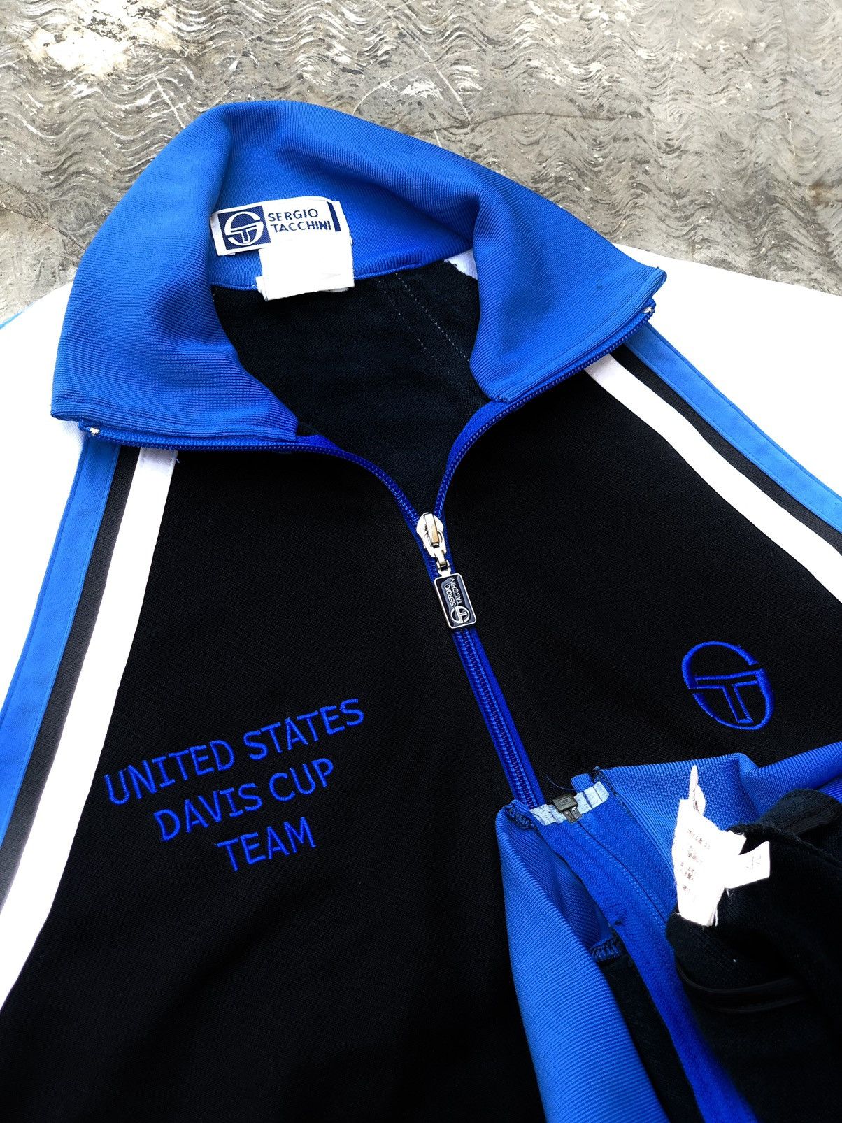 Sergio Tacchini Vintage Tracktop Sergio Tacchini Ghibli Wimbledon Davis Cup Size US XL / EU 56 / 4 - 7 Thumbnail
