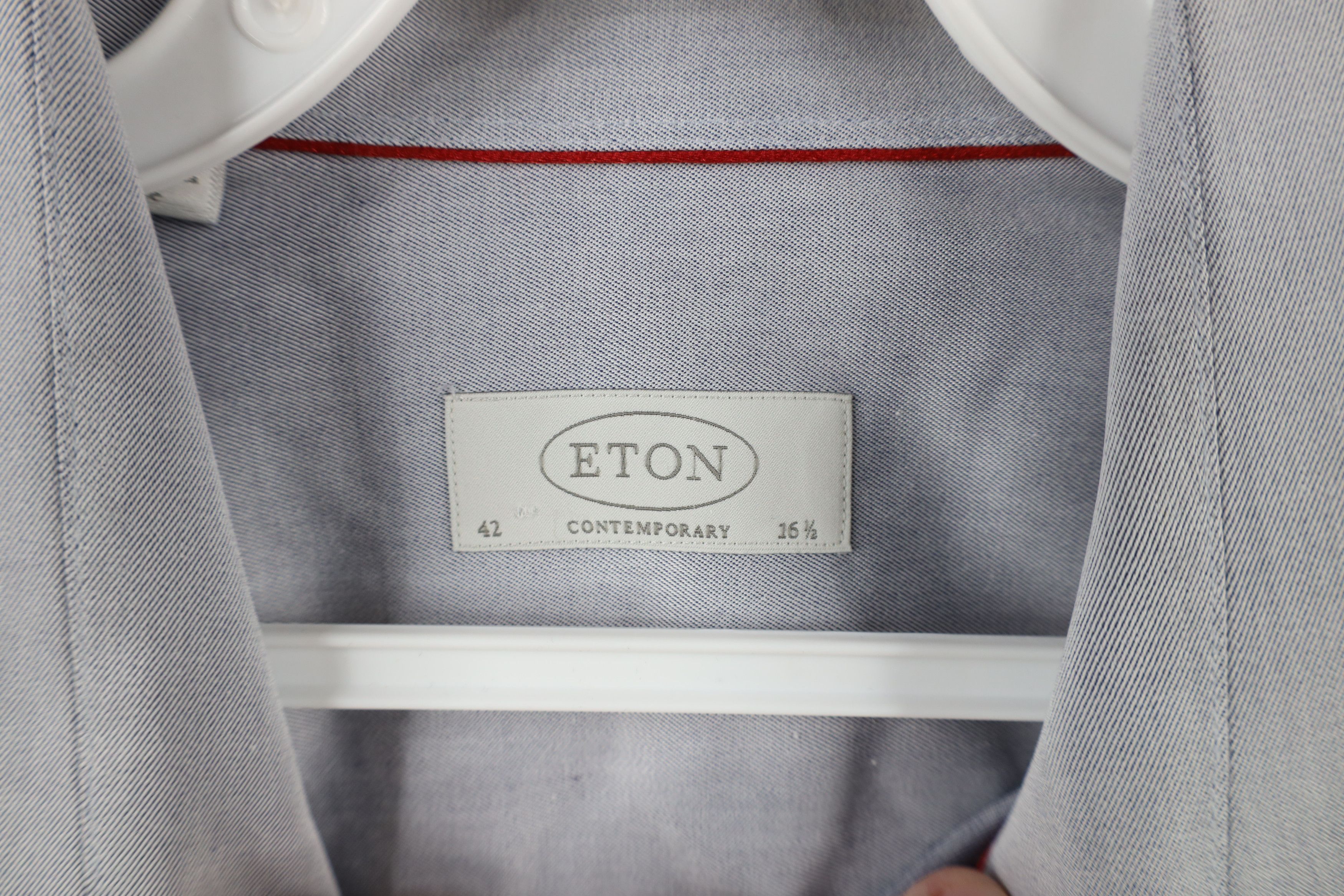 Eton × Vintage Eton Contemporary Chambray Collared Button Dress Shirt Gray Size US XL / EU 56 / 4 - 8 Thumbnail