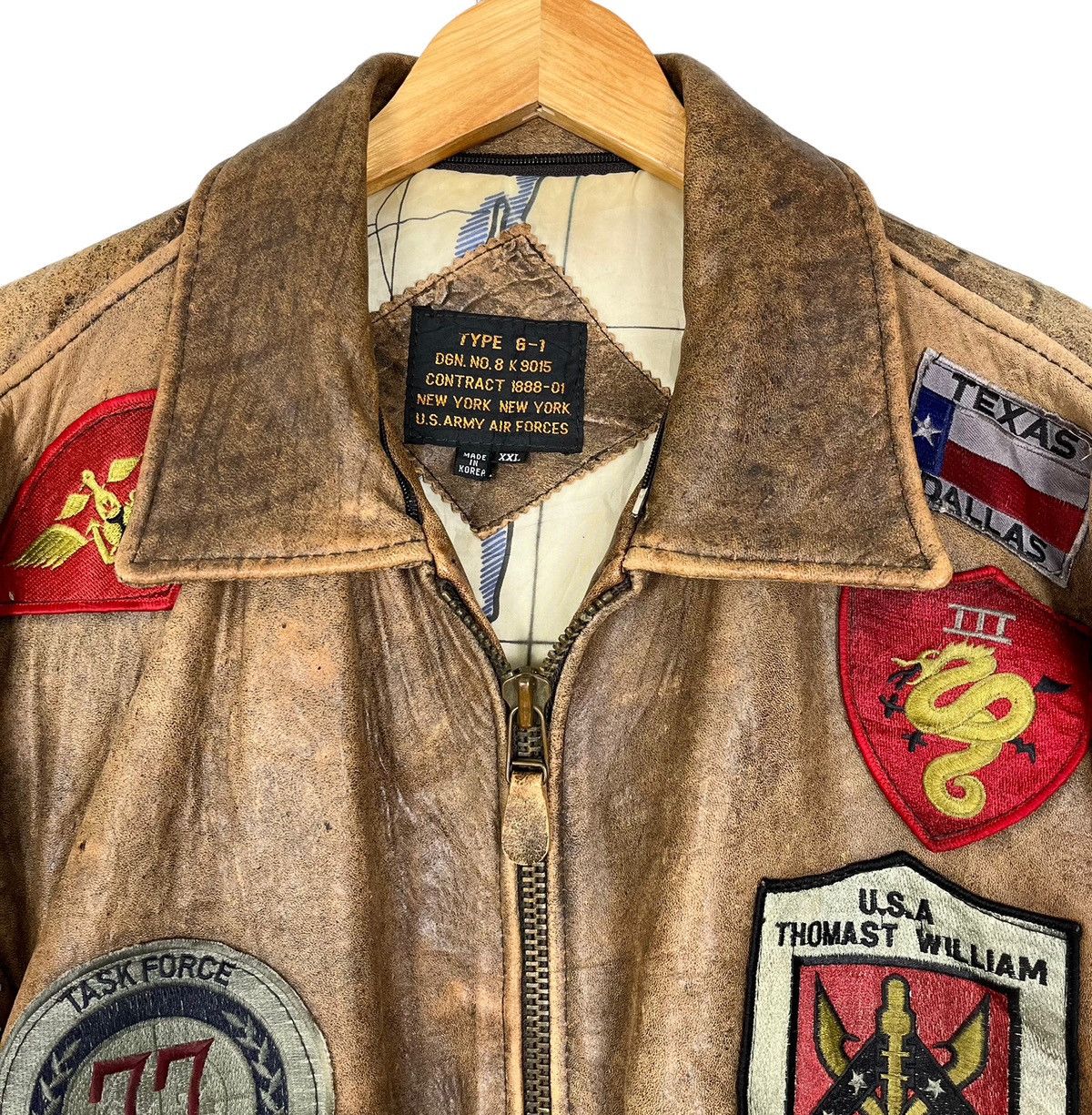 Vintage Vintage Military USAF US Army Bomber Flight Leather Jacket Size US XL / EU 56 / 4 - 10 Thumbnail
