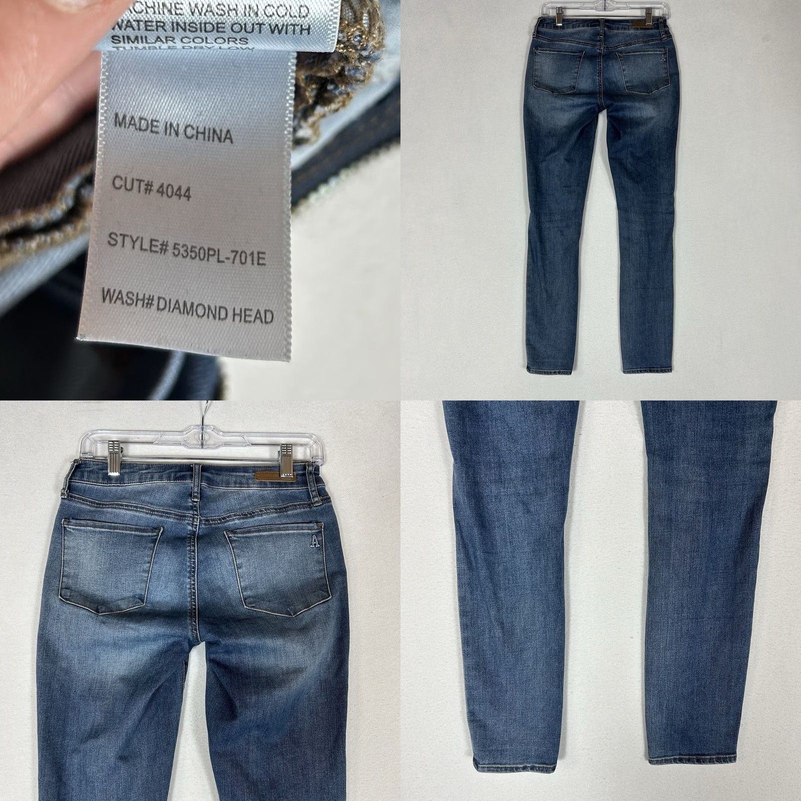 Vintage Articles Of Society Skinny Jeans Womens 26 Blue Denim Mid Rise 5-Pocket Comfort Stretch Pants Size 26" / US 2 / IT 38 - 8 Thumbnail