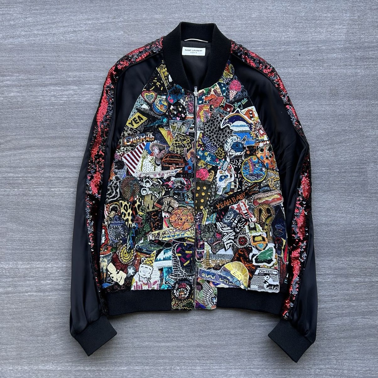 Saint Laurent Paris saint laurent 16ss sequin patchwork souvenir bomber Size US S / EU 44-46 / 1 - 1 Thumbnail