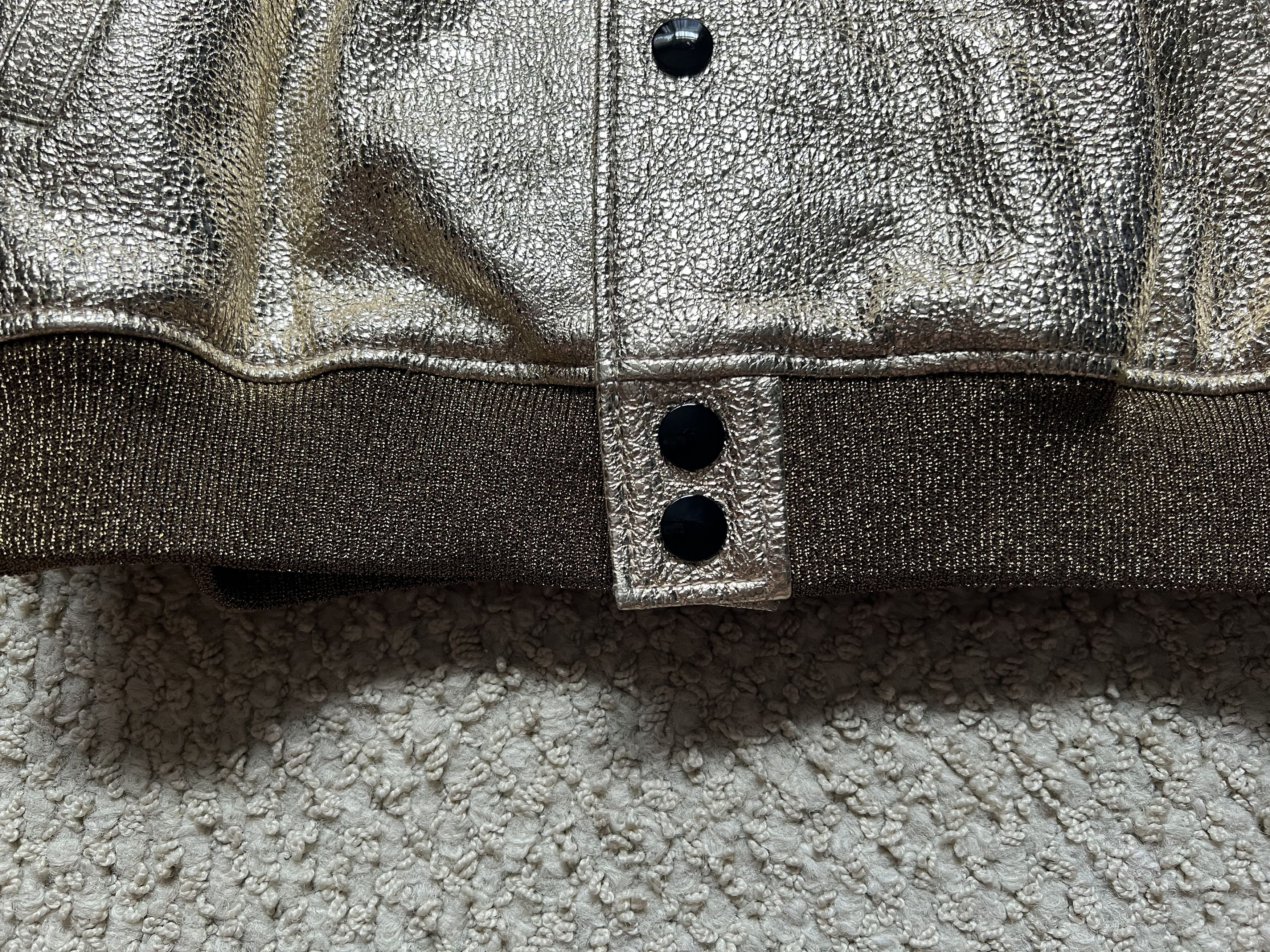 Saint Laurent Paris SS16 Metallic Gold Sequined Bang Leather Teddy Jacket Size US S / EU 44-46 / 1 - 7 Thumbnail