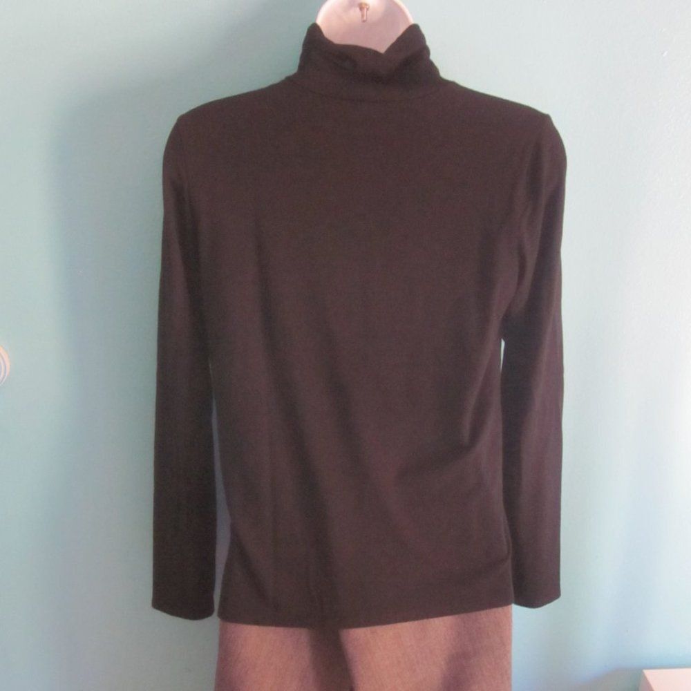 Eileen Fisher Eileen Fisher Classic Black Turtleneck Size SP Petite Size S / US 4 / IT 40 - 4 Thumbnail