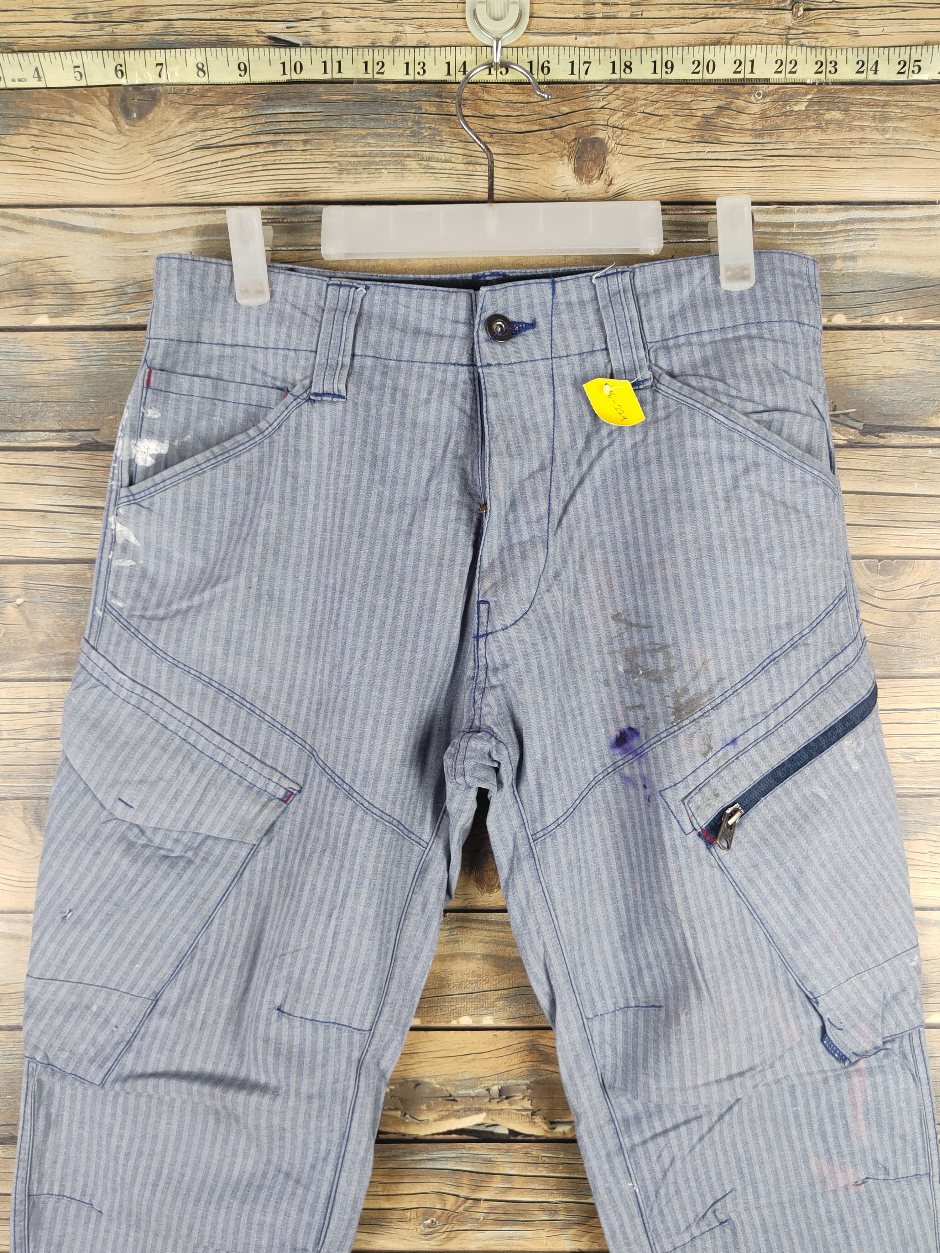 Japanese Brand DL Xebec Genba Blue Multipocket Cargo Pants #46-229T Size US 31 - 2 Thumbnail