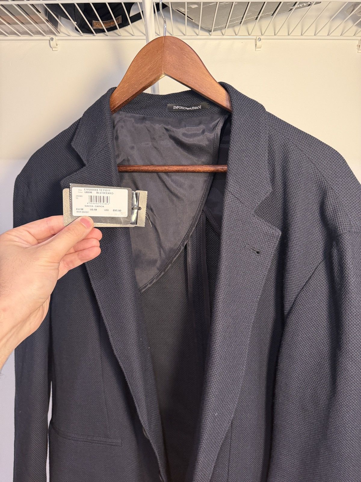 Emporio Armani Emporio Armani Navy Textured Blazer Size 48R - 7 Thumbnail