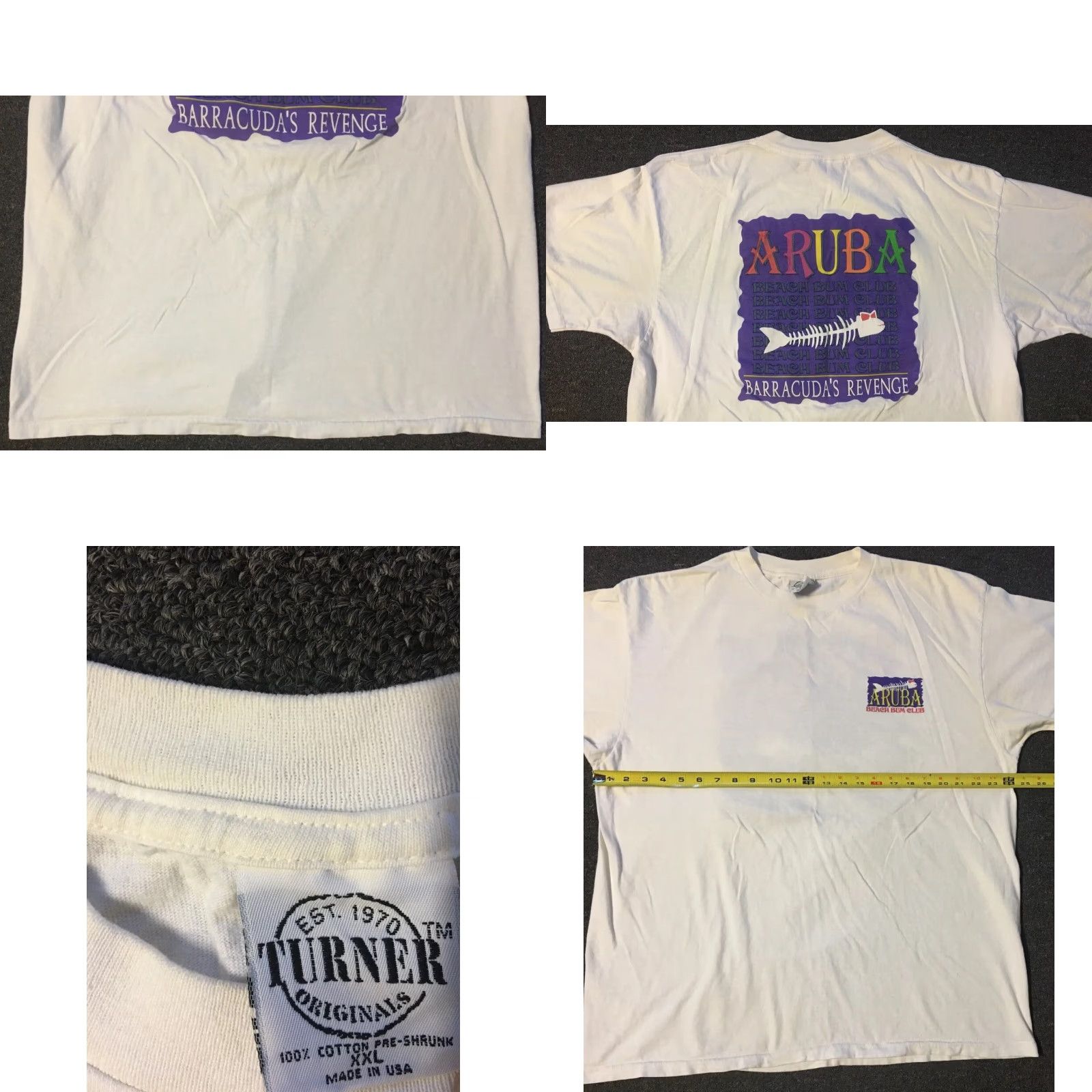 Vintage VINTAGE Aruba Beach Bum Club Faded Shirt 2XL White USA Surf Grunge Vaporwave 80s 90s Ocean Pacific Billabong Sti tch Graphic Tee Men Size US XXL / EU 58 / 5 - 8 Thumbnail