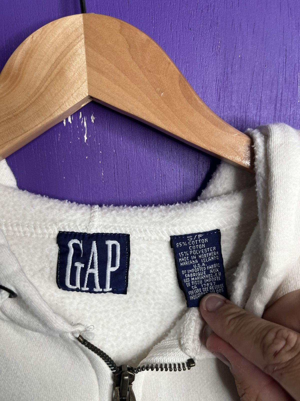 Gap × Vintage Vintage 90s GAP quarter zip blank hoodie Size US S / EU 44-46 / 1 - 4 Thumbnail