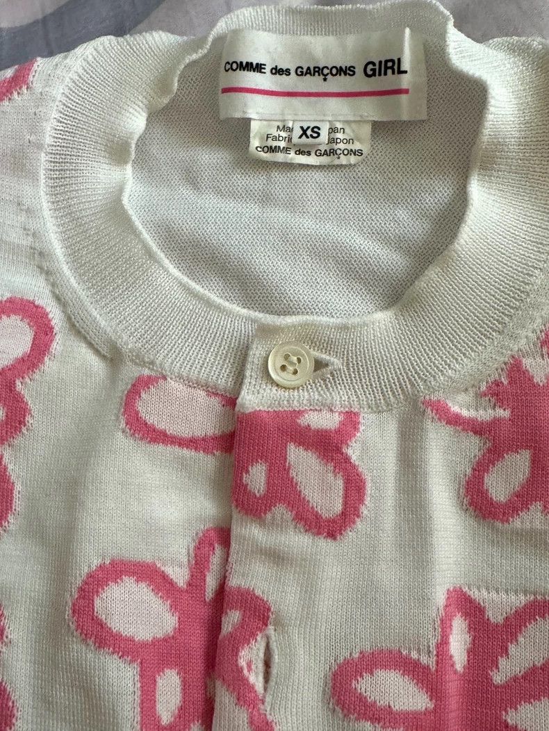 Comme des Garcons Comme Des Garcons Lovely pink and white flower knit cardig Size XS / US 0-2 / IT 36-38 - 3 Thumbnail