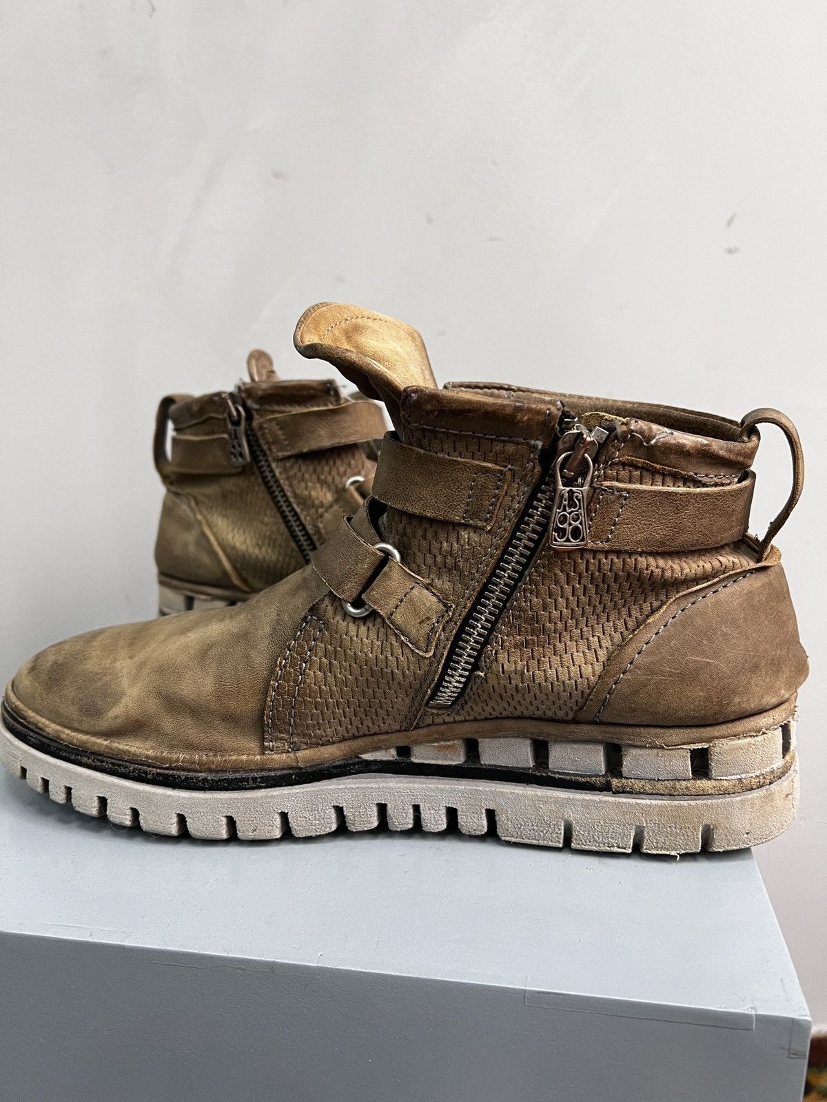 A.S.98 × Japanese Brand BELTED A.S. 98 leather ankle boots designer 90s Size US 8 / EU 41 - 9 Thumbnail