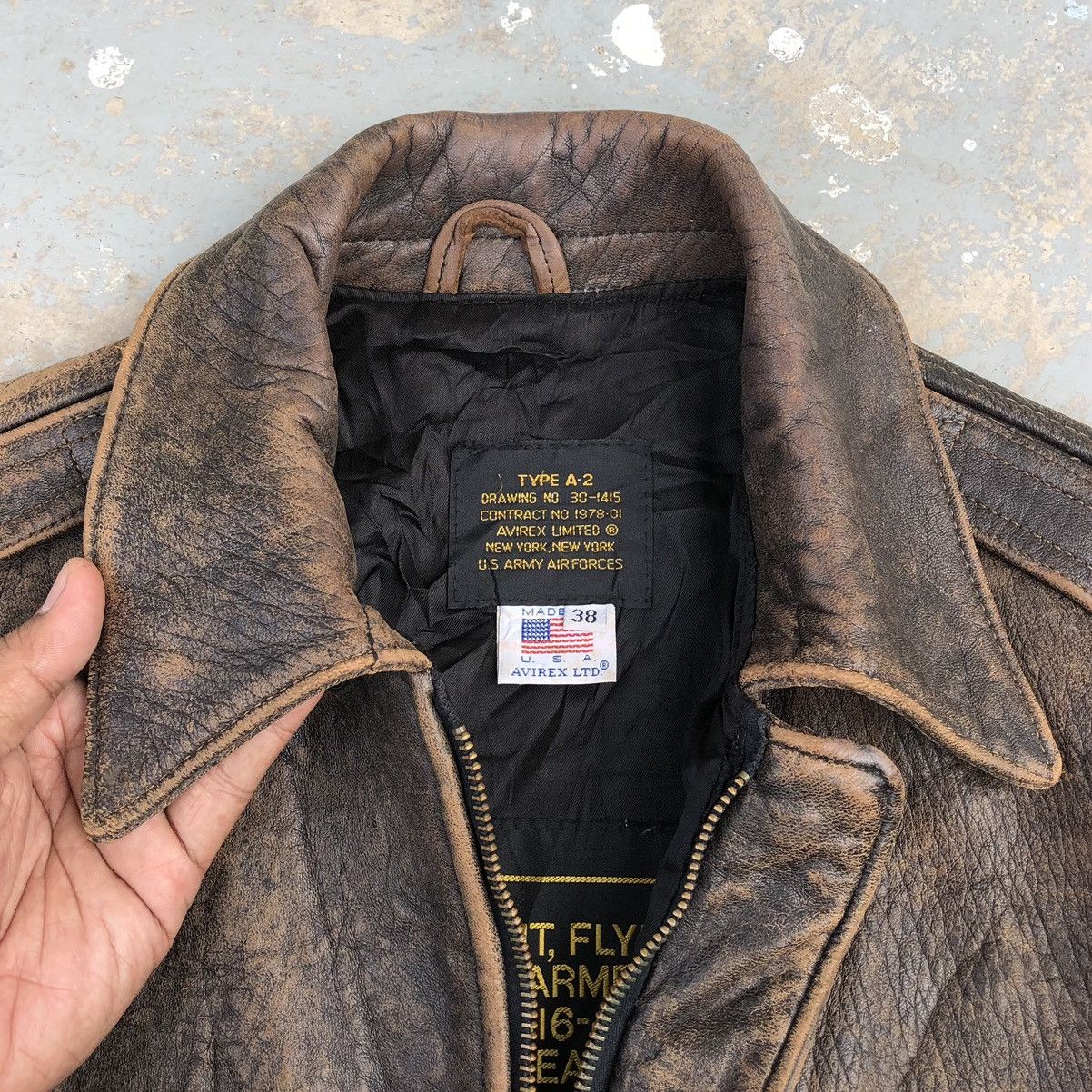 Avirex Vintage Avirex Limited A-2 Airforce Faded Leather Jacket Size US M / EU 48-50 / 2 - 15 Thumbnail