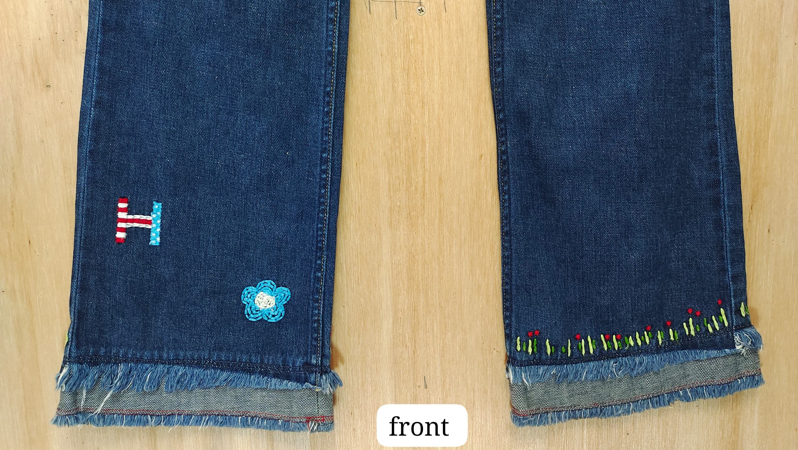 Hysteric Glamour × If Six Was Nine × Le Grande Bleu (L.G.B.) HYSTERIC GLAMOUR HIPPIE HANDSTITCH BLUE DENIM FLARE JEANS Size 30" / US 8 / IT 44 - 6 Thumbnail