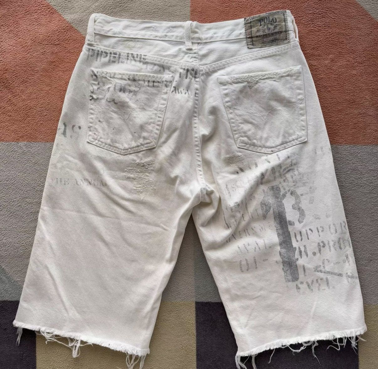 Polo Ralph Lauren Ralph Lauren Polo Oil Print Distressed Shorts K22 Size US 30 / EU 46 - 2 Thumbnail