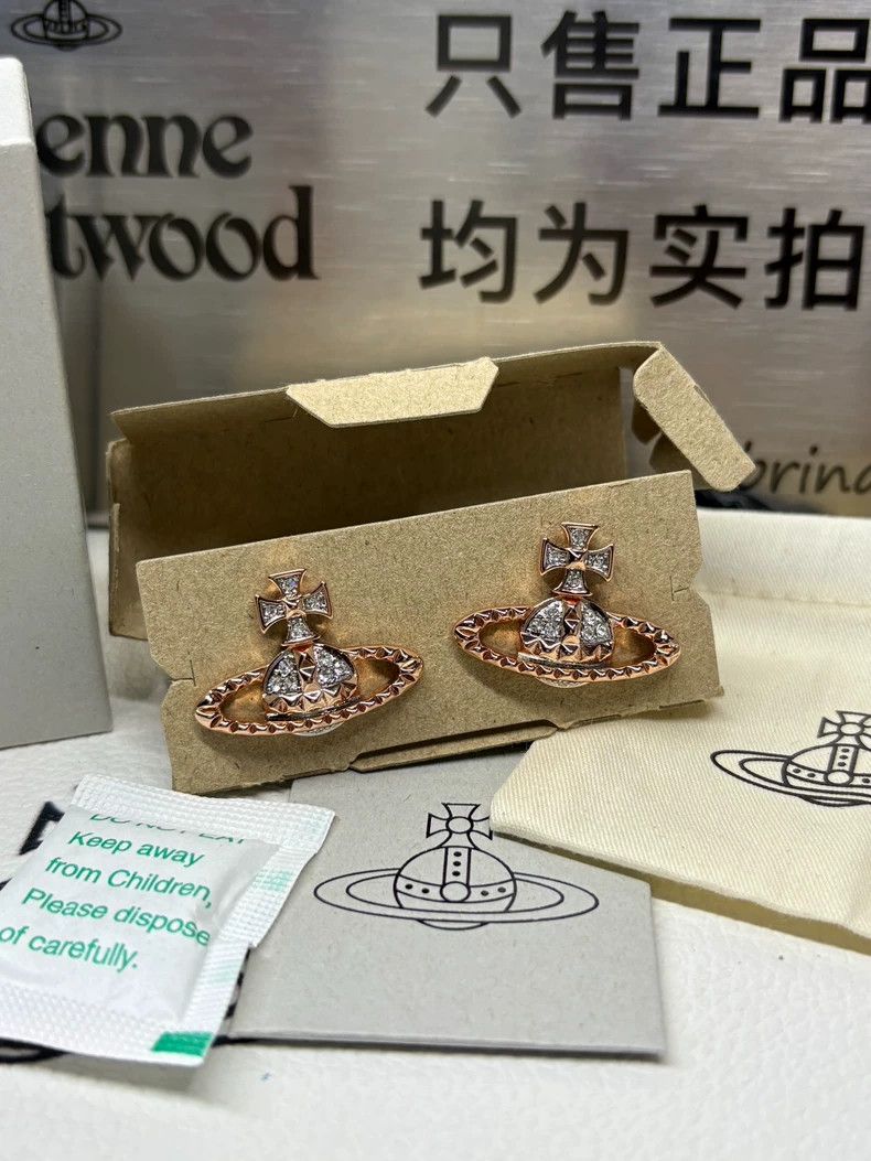 Vivienne Westwood Vivienne Westwood Classic Rivet Planet Relief Earrings Ros Size ONE SIZE - 1 Thumbnail