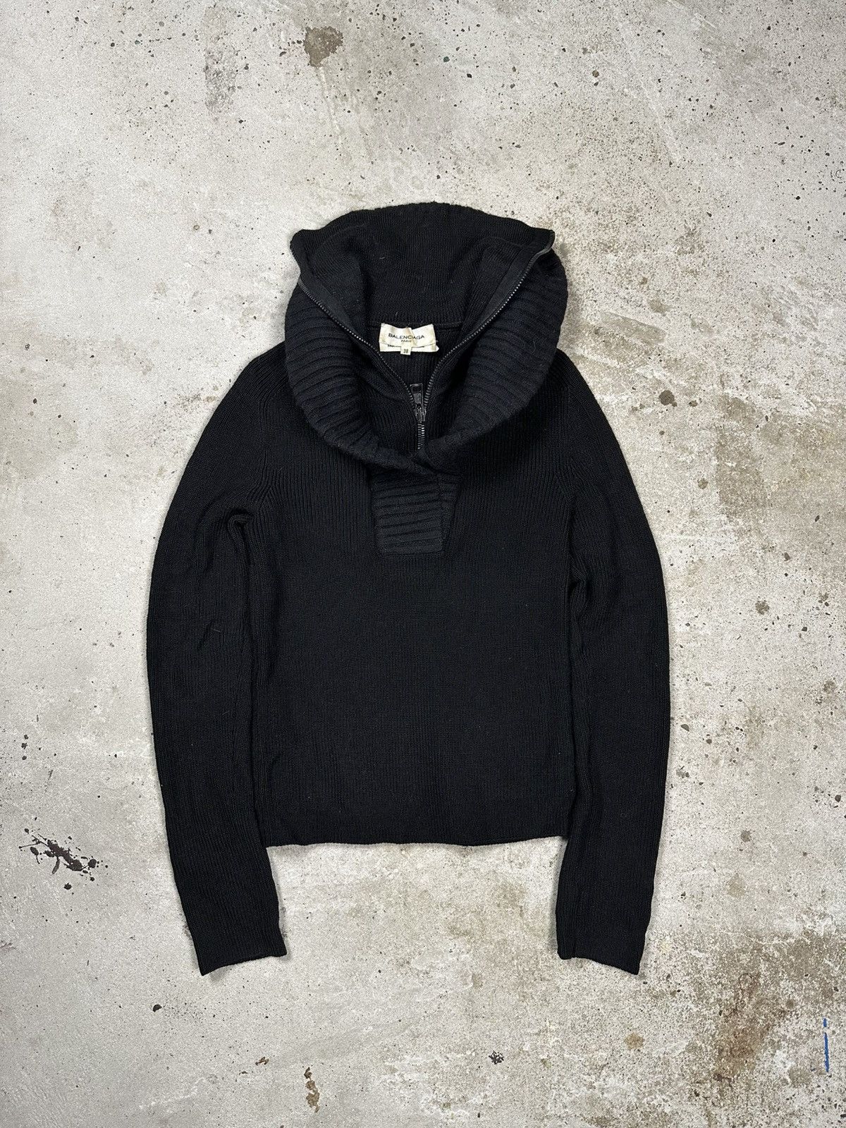 Balenciaga Balenciaga FW 2002 Wool Double Collar Jumper Sweater Size XS / US 0-2 / IT 36-38 - 1 Thumbnail