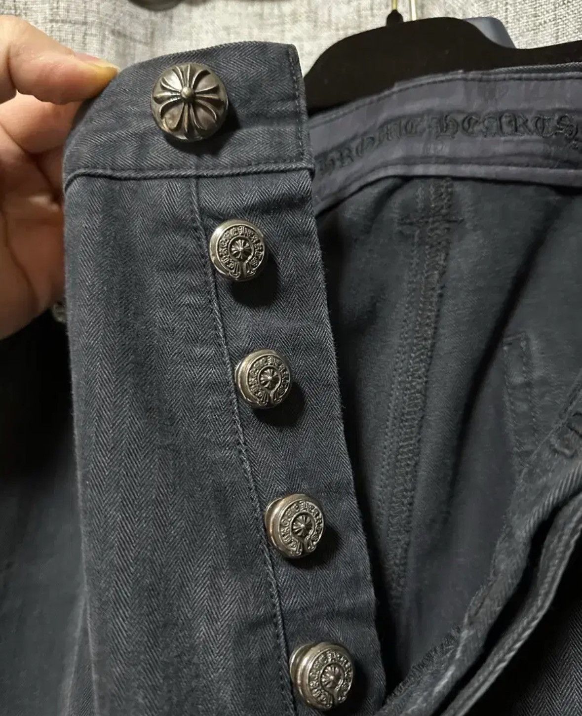 Chrome Hearts Herringbone Carpenter Pants Grey Size US 38 / EU 54 - 3 Thumbnail