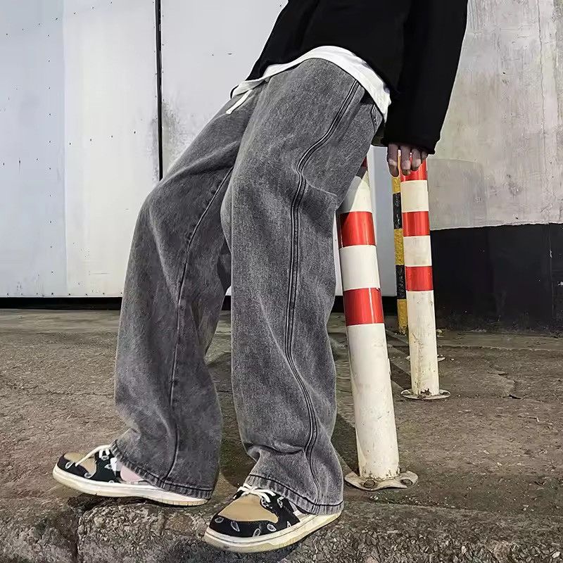 Jean Washed Denim Pants - Y2K Wide Leg Skate Jeans Size US 31 - 1 Thumbnail