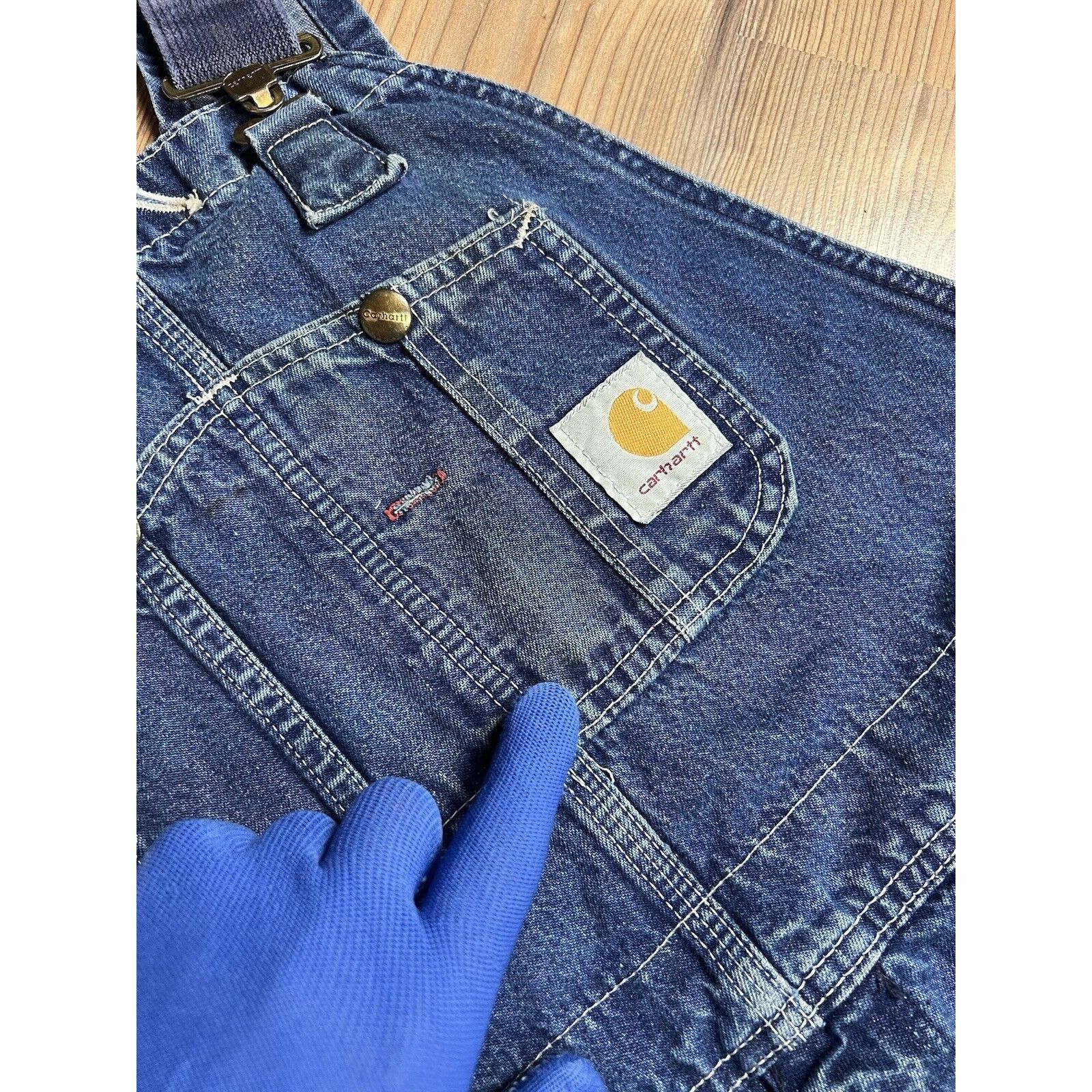 Carhartt Carhartt Vintage USA Women`s Workwear Blue Denim Bib Overall Size XXS / US 00 / IT 34 - 9 Thumbnail