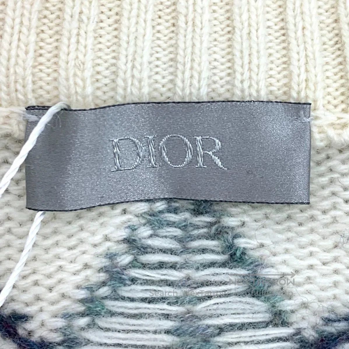 dior color-blocked wool knit pullover sweater.