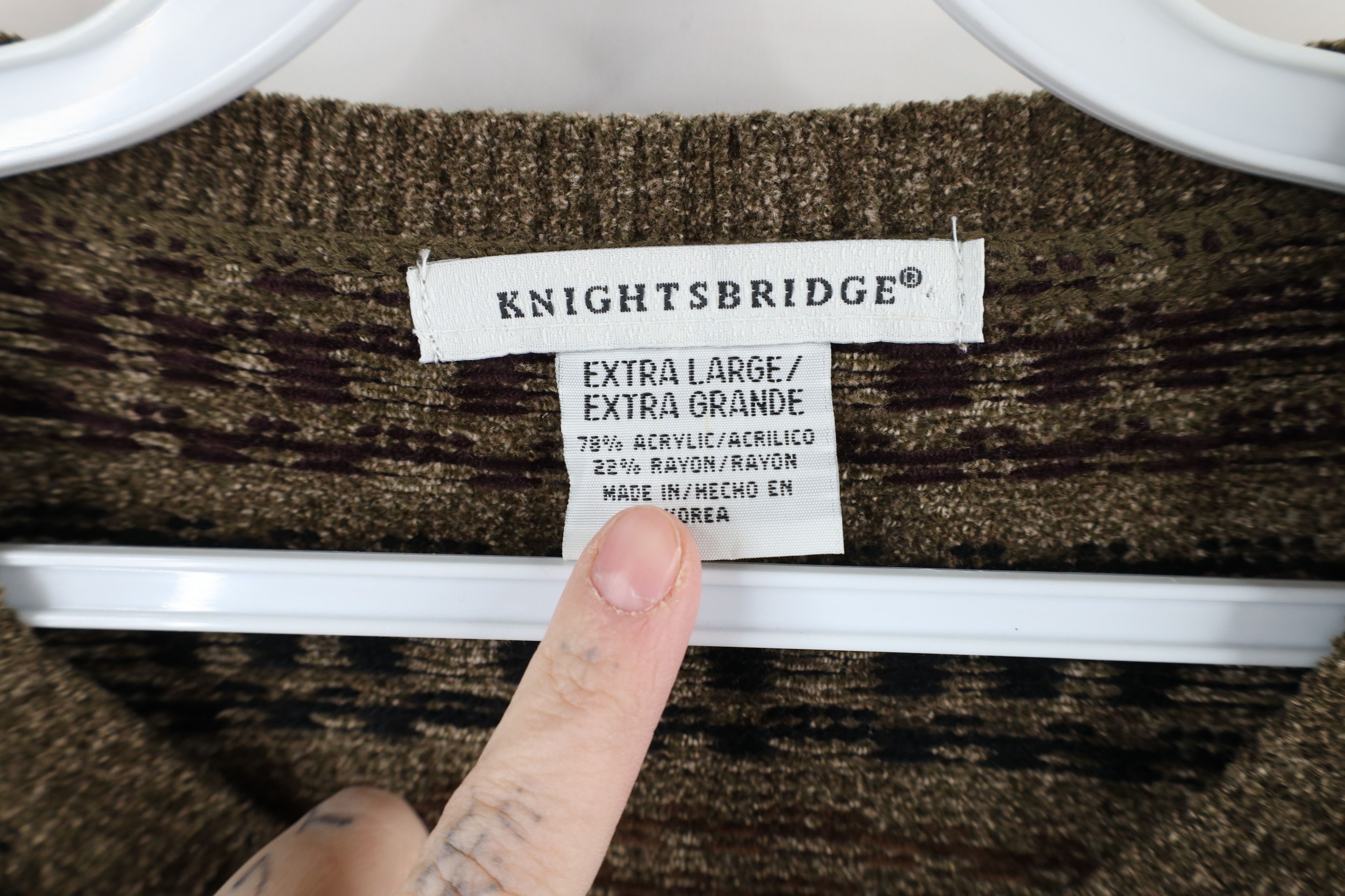 Vintage Vintage 90s Streetwear Tone Rainbow Checkered Fleece Sweater Size US XL / EU 56 / 4 - 7 Thumbnail