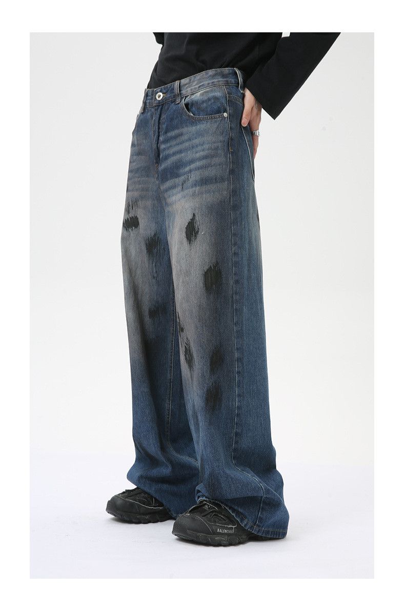 Japanese Brand × Jean Street Fashion Ink-Splashed Straight Washed Jeans Size US 32 / EU 48 - 6 Thumbnail